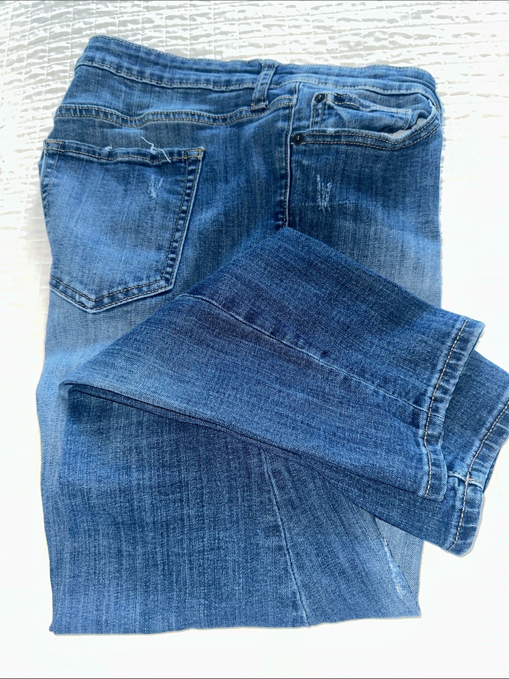 GAP Regular Distressed Legging Jeans in Medium Blue Wash